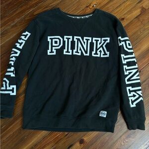 PINK Victoria's Secret Forest Green Crewneck with White Lettering